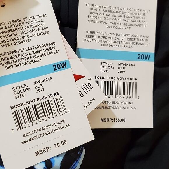 Maxine of Hollywood palm 2pc‎ Tiered tankini boy shorts Plus Size 20 W New - Picture 12 of 13